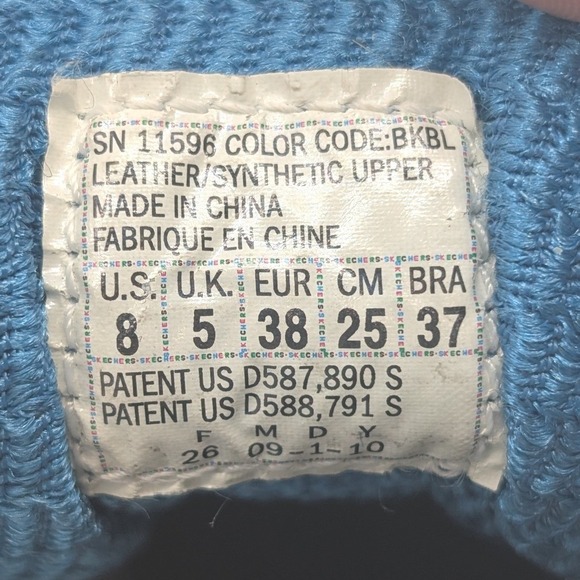 Skechers Sport Shoes Women Size 8 Black Blue Silver D'Lites Chunky Sneakers - Picture 12 of 14